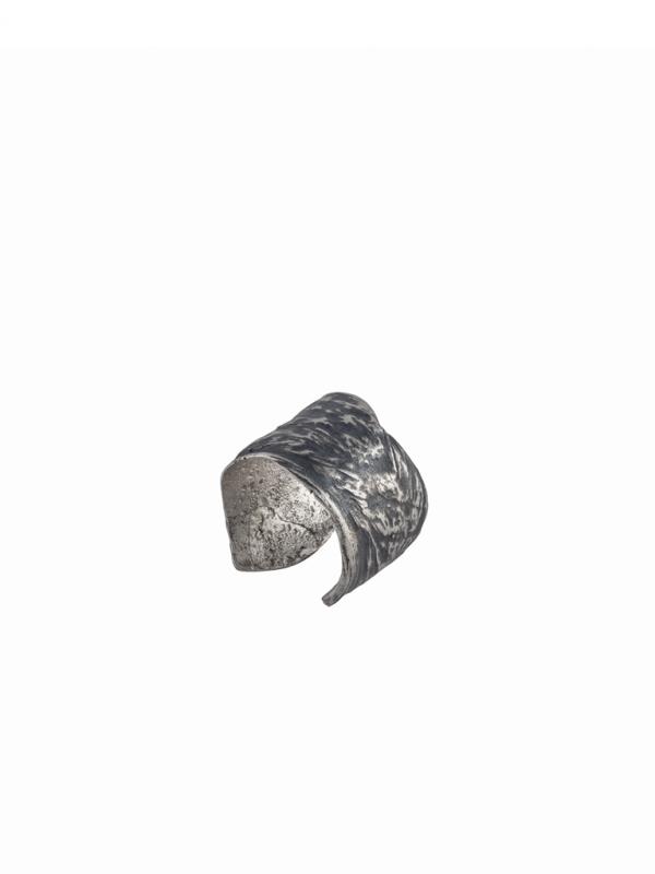 Fire Flame Mid Finger Silver Ring image