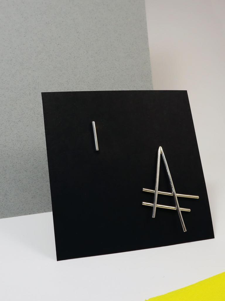Unique Minimal Abstract Asymetric Set of Earrings image