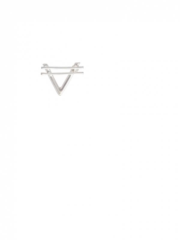 Triangle Geometric Modern Single Abstract Silver Earring image